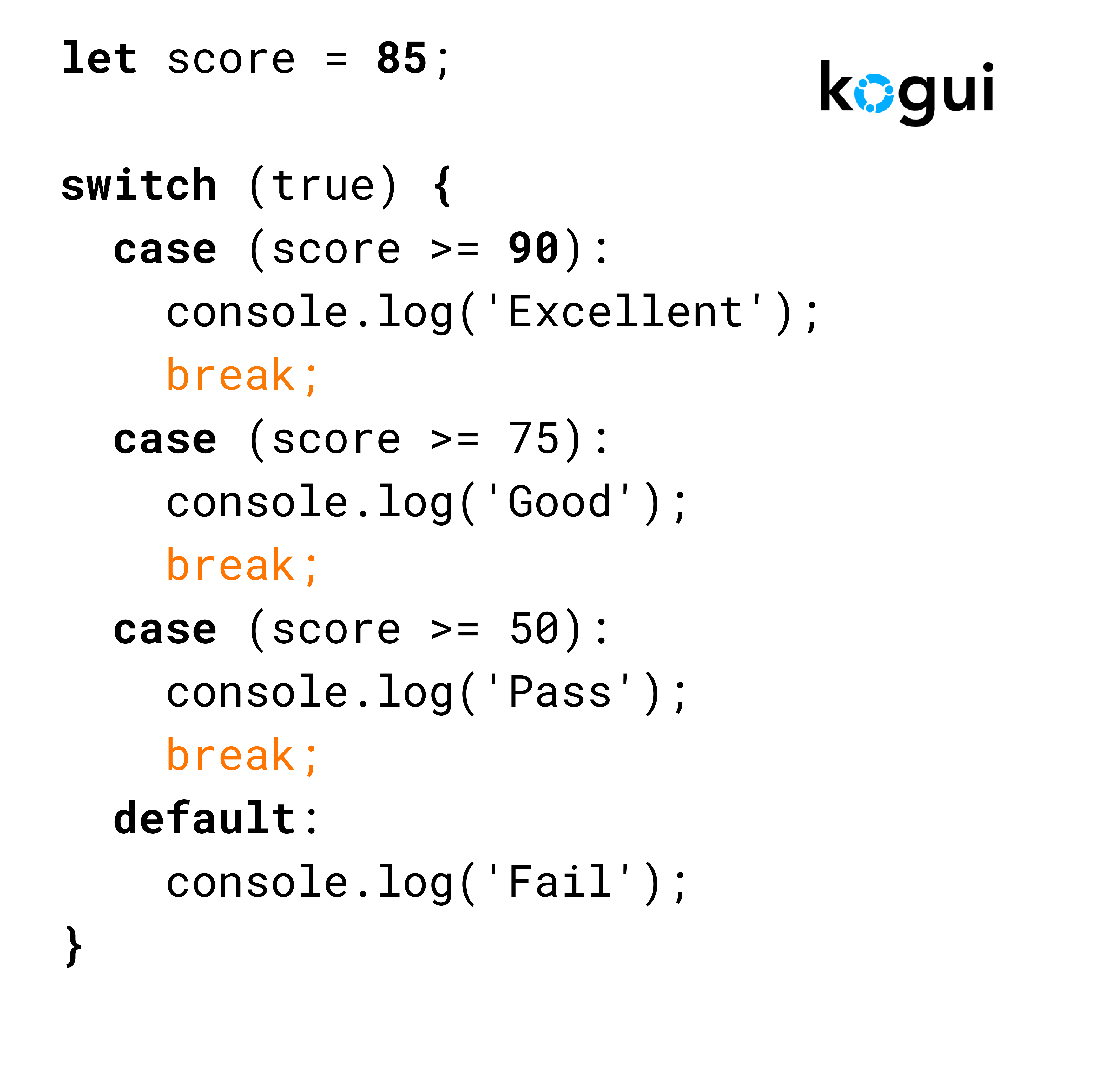 Animación de ejemplo de como funciona Switch / Case en JavaScript con operadores lógicos