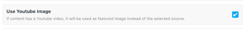 Use YouTube Image Setting