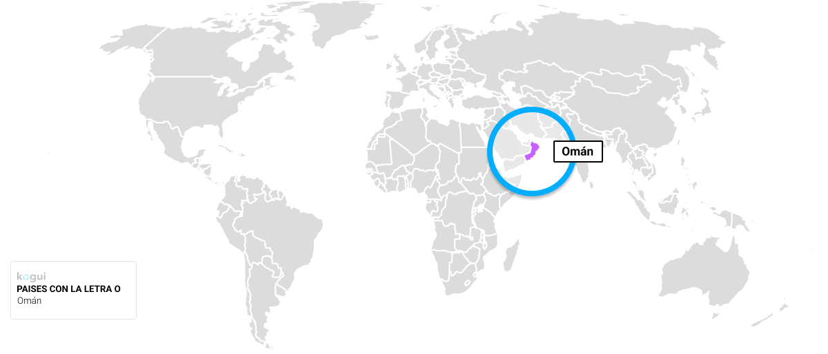 Mapa países que inician con la letra O - Omán